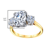 Women's Sterling Silver 925 Meghan Markle 14K Gold Plated Cushion Cubic Zirconia Wedding Engagement Ring