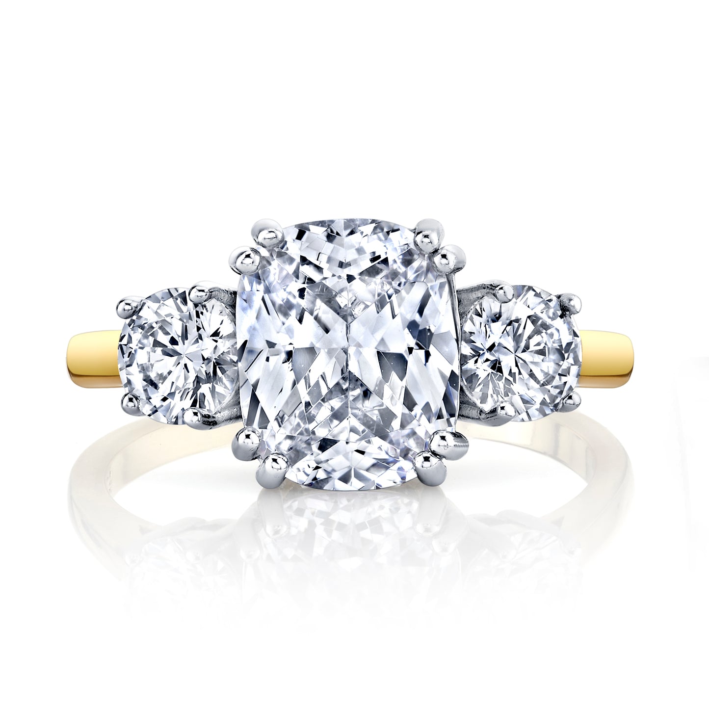 Women's Sterling Silver 925 Meghan Markle 14K Gold Plated Cushion Cubic Zirconia Wedding Engagement Ring