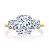 Women's Sterling Silver 925 Meghan Markle 14K Gold Plated Cushion Cubic Zirconia Wedding Engagement Ring