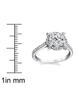 Women's Sterling Silver 925 Engagement Ring Wedding Band 2 Carat Round Cubic Zirconia 5-9