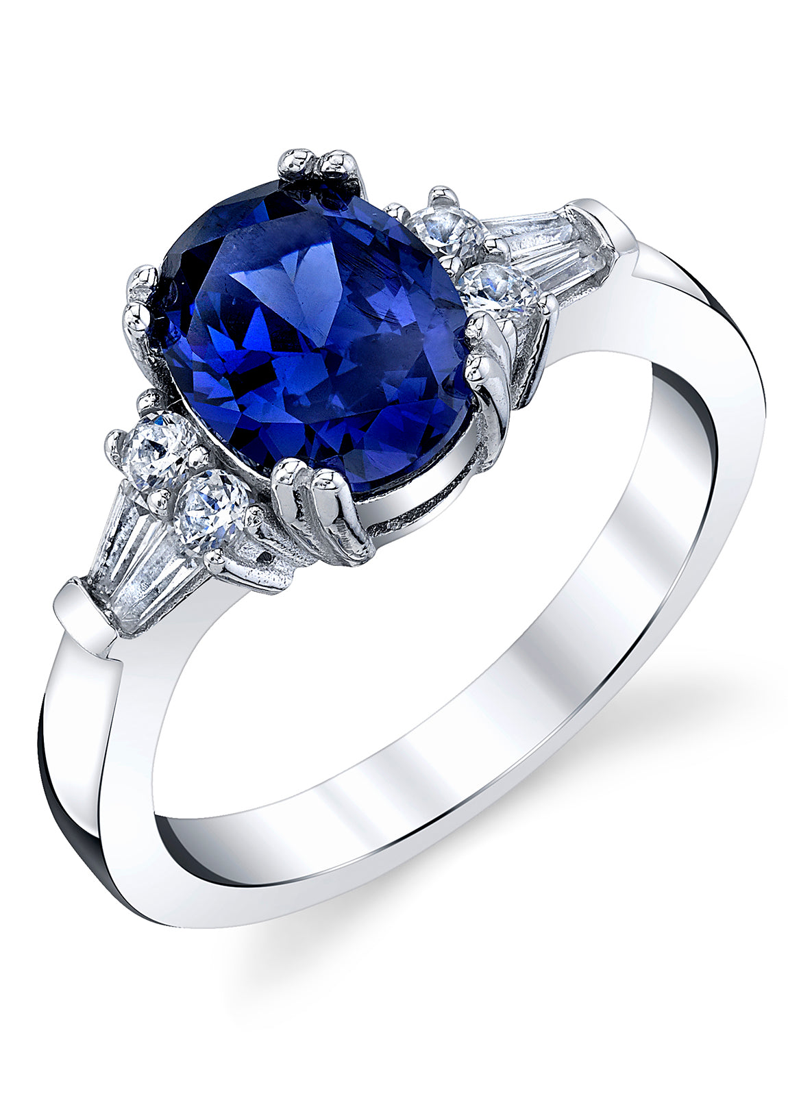 Women's Sterling Silver 925 Engagement Right Hand Ring 1.5 Ct Oval Simulated Tanzanite 5-9