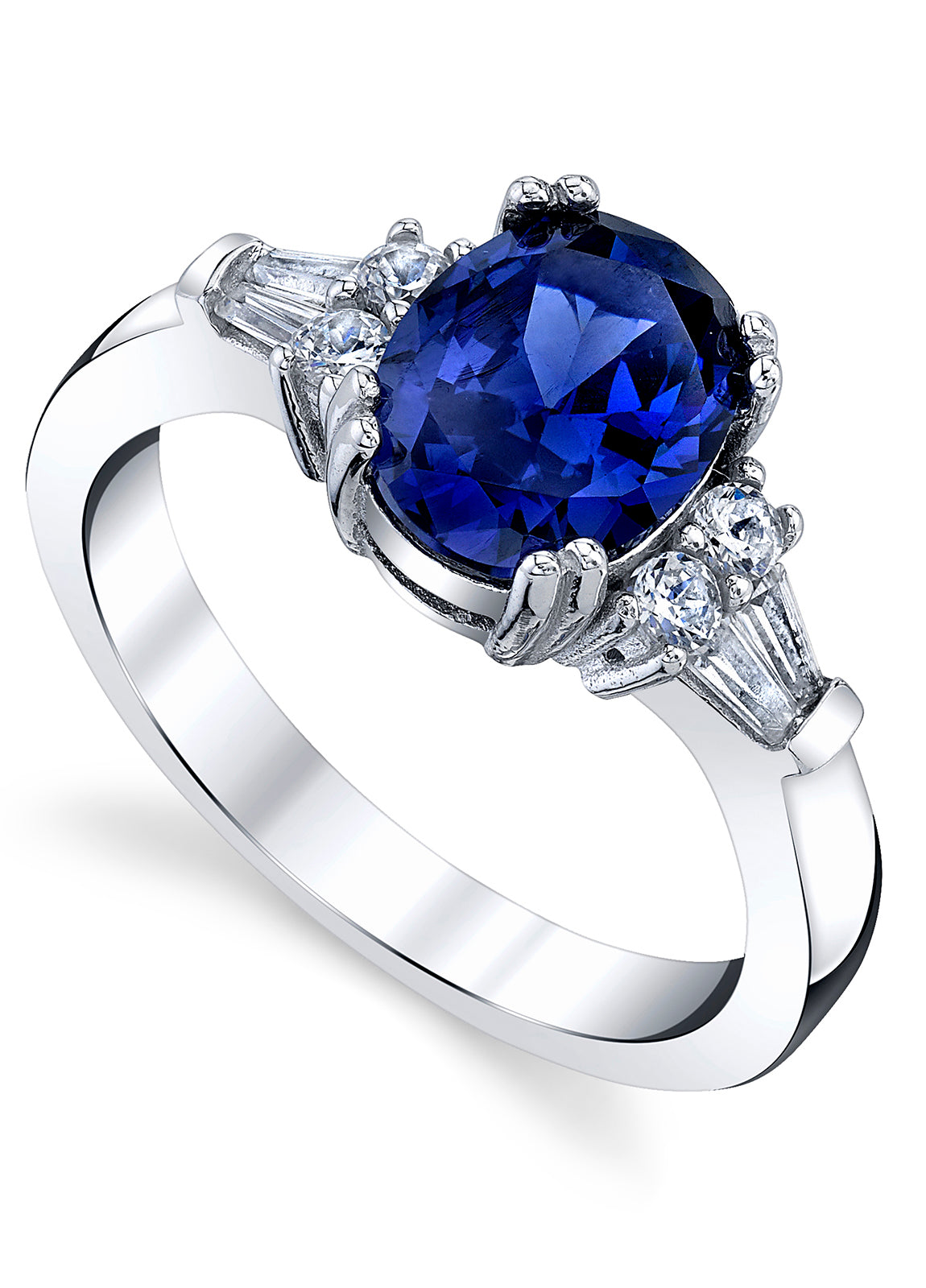 Women's Sterling Silver 925 Engagement Right Hand Ring 1.5 Ct Oval Simulated Tanzanite 5-9
