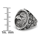 Sterling Silver 925 Men's American Eagle Ring 1937 Liberty 25MM