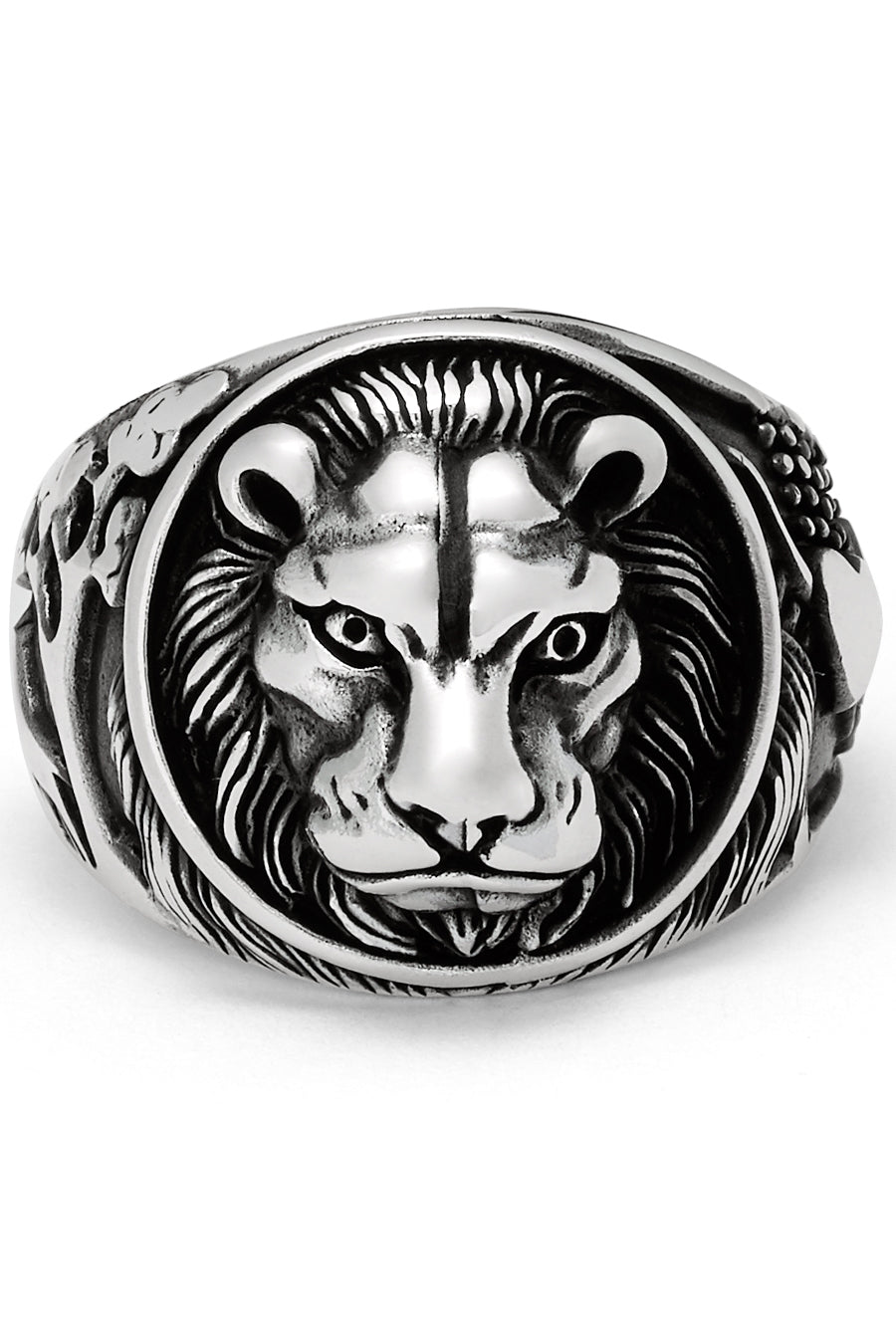 Men's Lion Head Ring Sterling Silver 925 Animal Kingdom 19MM