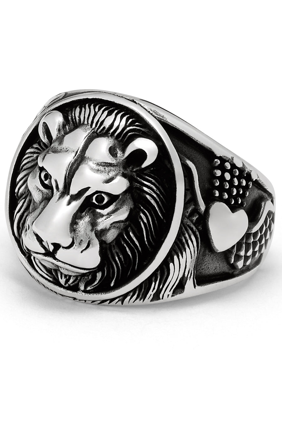 Men's Lion Head Ring Sterling Silver 925 Animal Kingdom 19MM