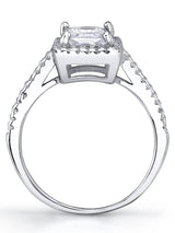 Women's Sterling Silver 925 1ct. Engagement Wedding Ring Round Princess-Cut Cubic Zirconia