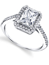 Women's Sterling Silver 925 1ct. Engagement Wedding Ring Round Princess-Cut Cubic Zirconia