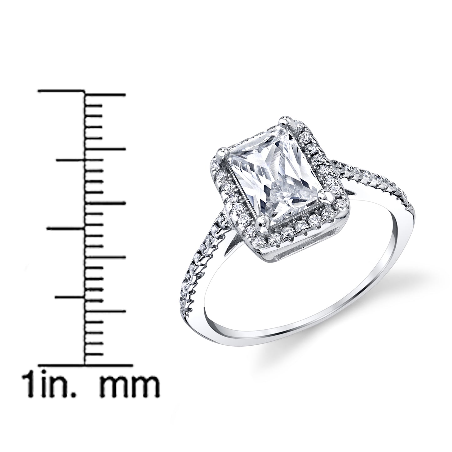 Women's Sterling Silver 925 1ct. Engagement Wedding Ring Round Princess-Cut Cubic Zirconia