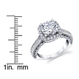Womens Sterling Silver 925 2ct. Engagement Wedding Ring Scalopped Cubic Zirconia Band