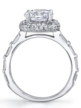 Womens Sterling Silver 925 2ct. Engagement Wedding Ring Scalopped Cubic Zirconia Band