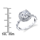 Womens Sterling Silver 925 2ct. Engagement Wedding Ring Scalopped Cubic Zirconia Band