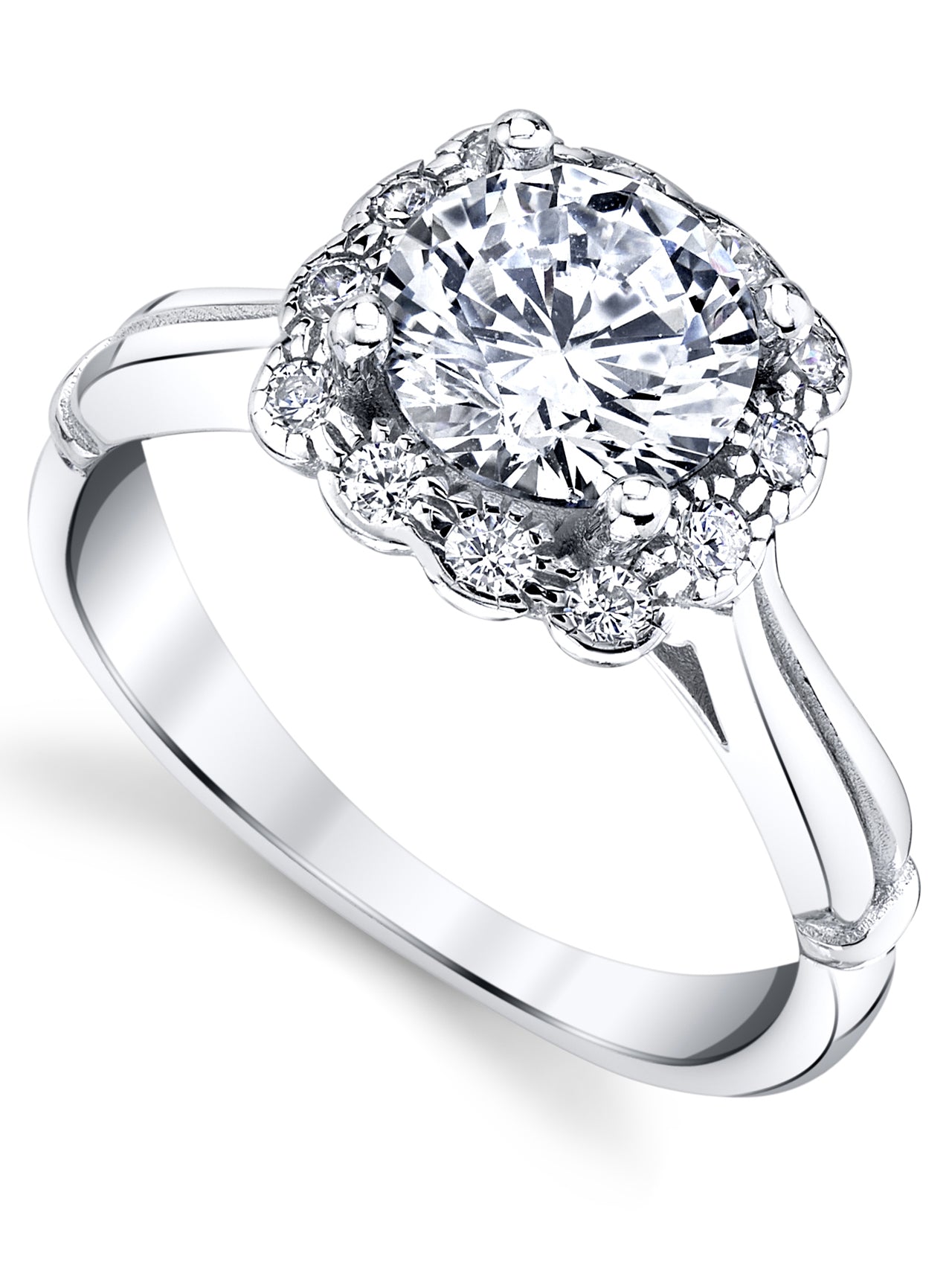Womens Sterling Silver 925 1.25ct Engagement Wedding Ring Vintage Victorian Cubic Zirconia
