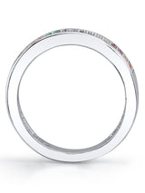 Womens Sterling Silver 925 Ring Band Multi-color Micro Pave Set Cubic Zirconia