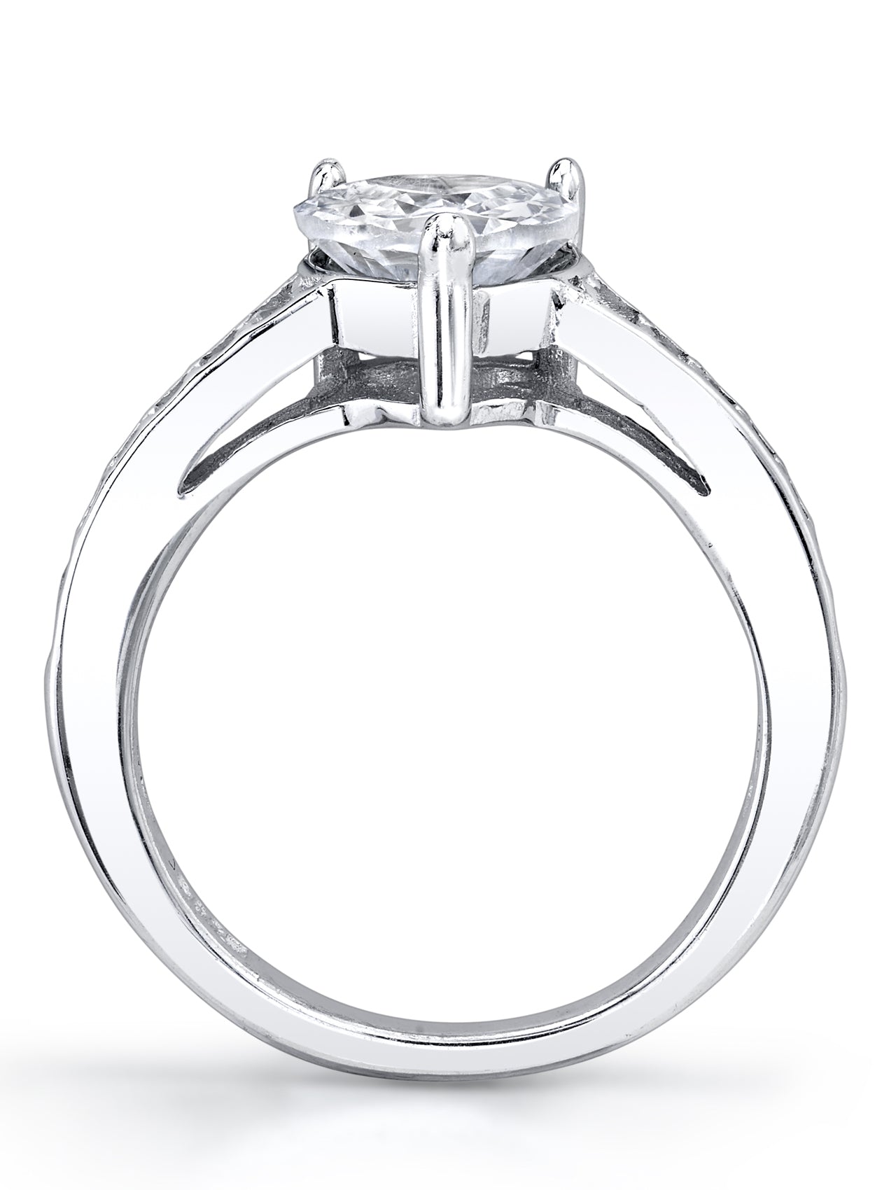Womens Sterling Silver 925 1.25ct Engagement Wedding Ring Heart Shape Cubic Zirconia