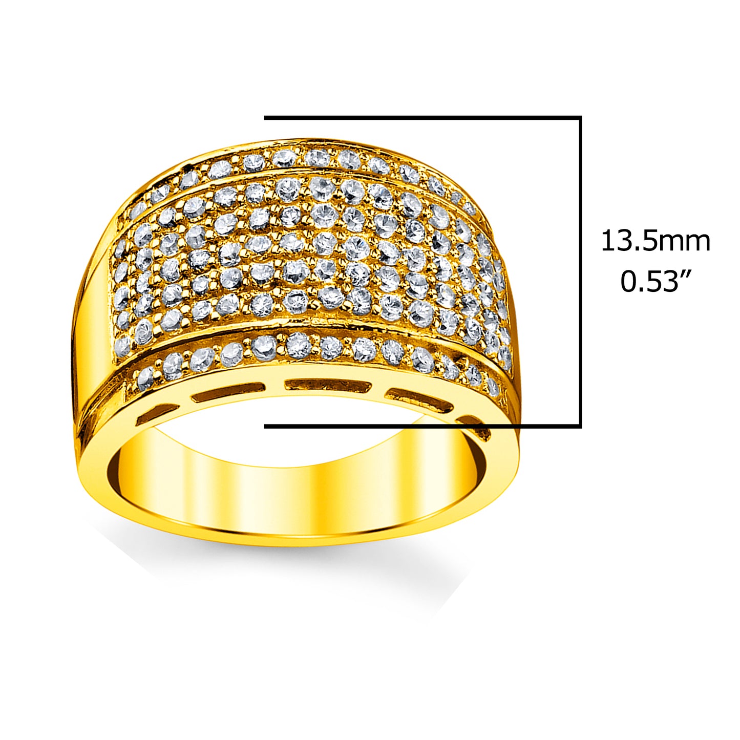 Men's Silver Silver 925 14K Gold Wedding Band Engagement Ring