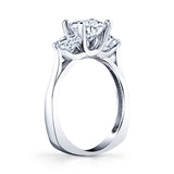 2.25 Carat Round Brilliant Moissanite Past, Present, Future 925 Sterling Silver Engagement Ring
