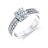 1.7 TCW Round Brilliant Moissanite wedding engagement ring, Sterling Silver 925