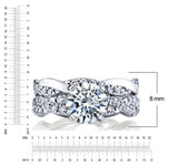 2.5Ct Round Moissanite 18K White Gold Over Silver Eternity Infinity Twist Bridal Set Wedding Engagement Ring
