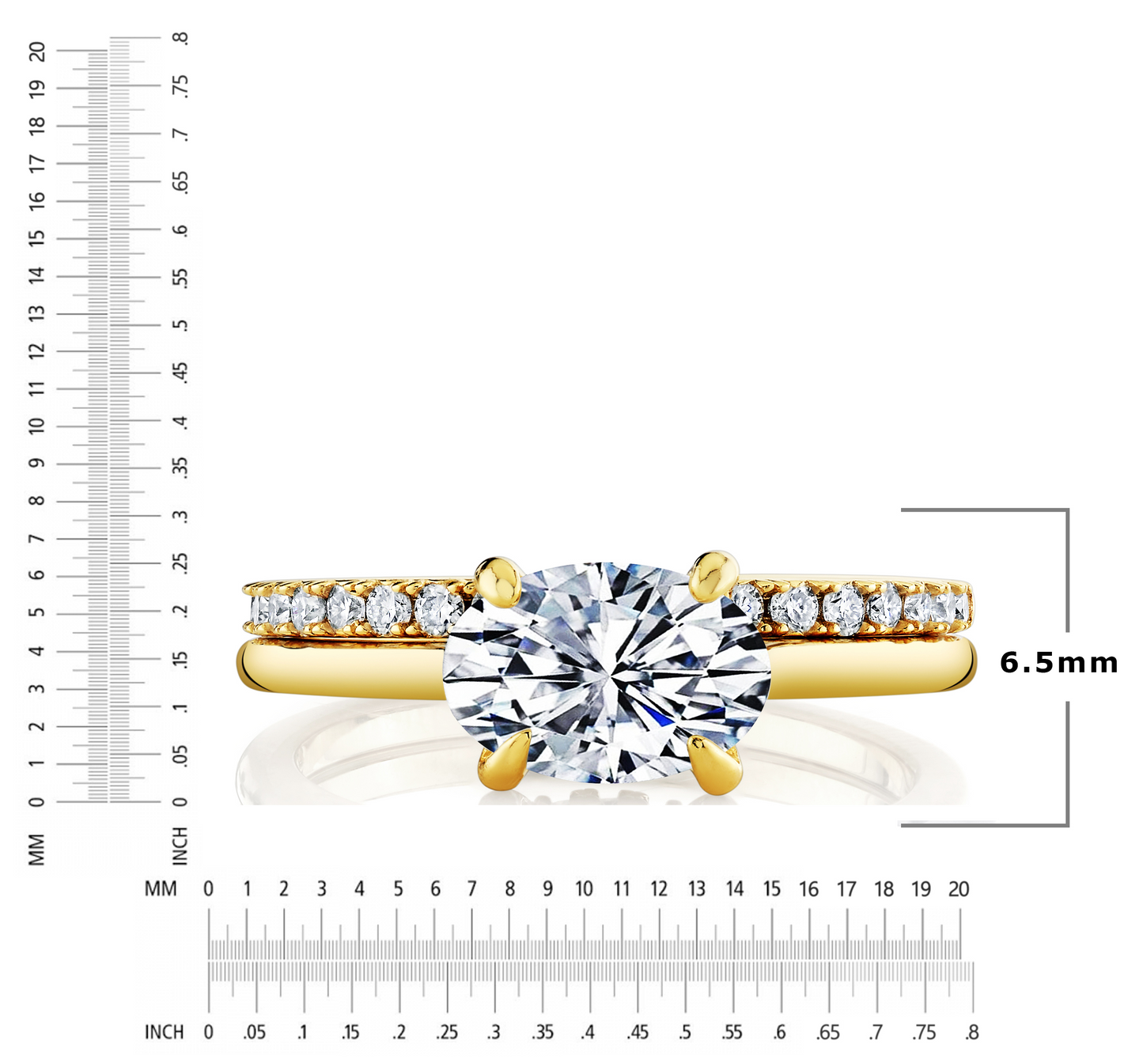 2Ct. Moissanite 18K Gold Sterling Silver East West Under Halo Engagement Wedding Ring Bridal Set