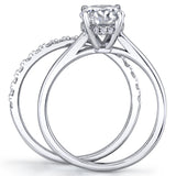 2.5 Carat Oval Moissanite Bridal Set Engagement Wedding Ring 18K White Gold Over Silver 9MM