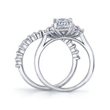 2.75Ct. Emerald Cut Moissanite Victorian Vintage Bridal Set Engagement Ring Wedding Band 18K White Gold over Silver