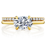 2Ct. Moissanite 18K Gold Sterling Silver East West Under Halo Engagement Wedding Ring Bridal Set