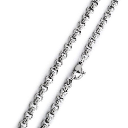 Stainless Steel Men's Rolo Cable Chain Necklace 3MM 24"