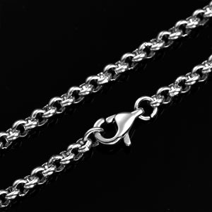 Stainless Steel Men's Rolo Cable Chain Necklace 3MM 24"