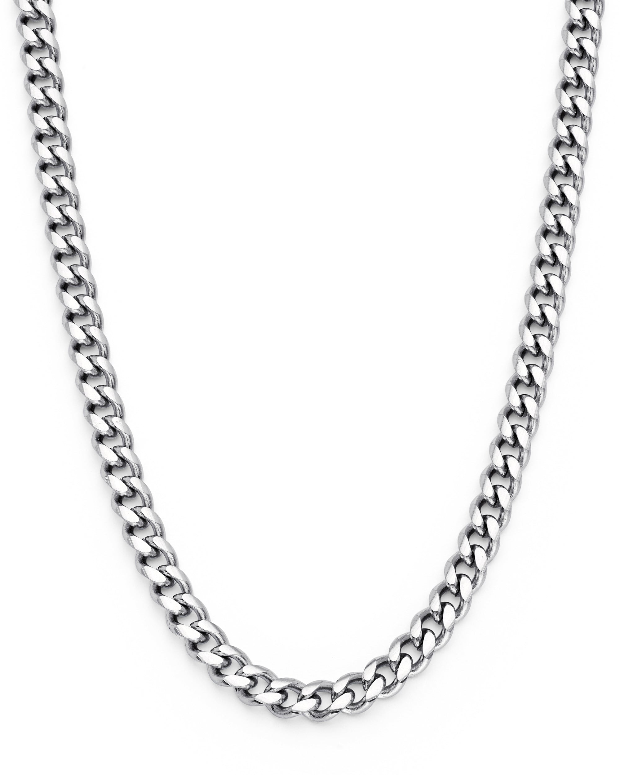 Men's Stainless Steel Curb Chain Necklace 4mm 24"