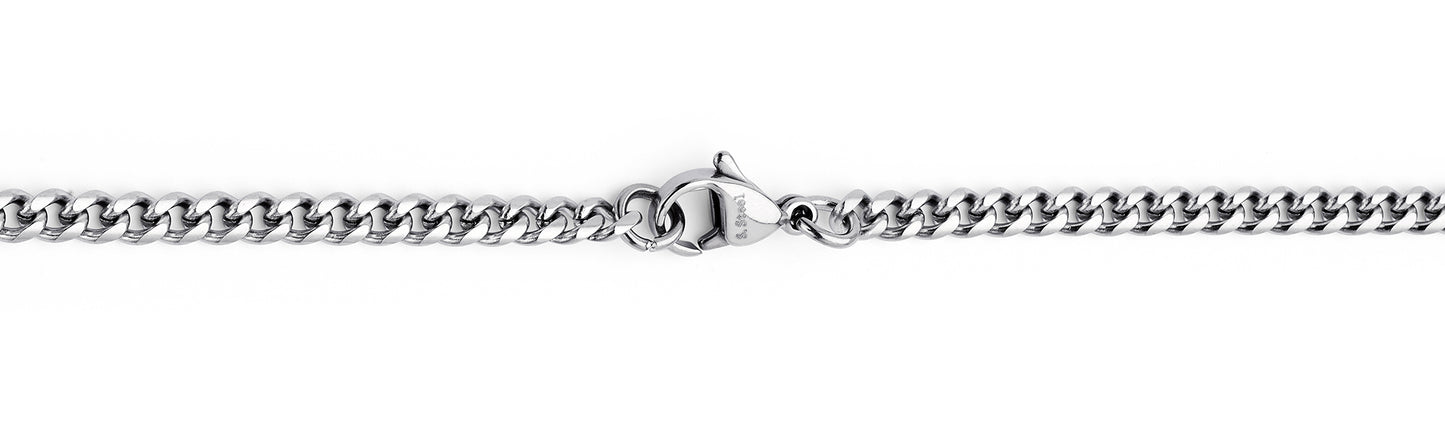 Men's Stainless Steel Curb Chain Necklace 4mm 24"