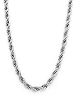 Stainless Steel Rope Chain Necklace 24 inch 4MM 5MM Goldtone Black Silvertone