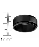 Men's Black Stainless Steel Spinner Ring Band 8MM Sizes 6 to 15