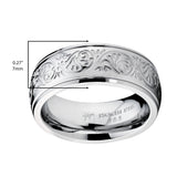 Women's 7MM Stainless Steel Ring Engraved Florentine Design Sizes 4-13