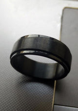 Men's Black Stainless Steel Spinner Ring Band 8MM Sizes 6 to 15