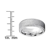 Men's Titanium Wedding Band Hairline Ground Brushed Finish Comfort-Fit 8MM