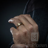 1.5 Ct. Titanium Men's Eternity Goldtone Wedding Band Ring Cubic Zirconia CZ 8MM