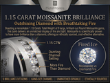 1.15 Carats Moissanite Mens Ring 18K White Gold Plated Wedding Band VVS D-Color Channel-Set 8MM