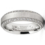 1.8 Carats Titanium Dome Wedding Band Engagement Ring Cubic Zirconia Eternity CZ 8MM