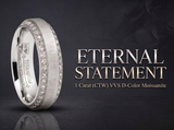1.8 Carats Titanium Dome Wedding Band Engagement Ring Cubic Zirconia Eternity CZ 8MM