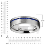 Eternity Wedding Band Engagement Ring 6MM Blue Spinel Channel-Set Princess-Cut