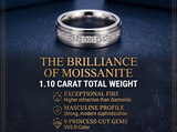 1.10 Ct. Moissanite Mens Wedding Band 18K White Gold Plated Engagement Ring VVS D-Color 7MM