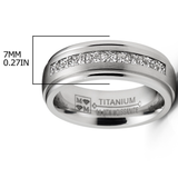 1.10 Ct. Moissanite Mens Wedding Band Engagement Ring Step Edge 9 Princess Channel-Set 7MM