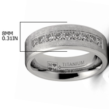 1 Carat Moissanite Mens Wedding Band Frosted Ice Ring 9 Pavé-Set Stones 8MM