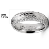 1 Carat Moissanite Wedding Band 6MM Eternity Ring Chevron Herringbone Two-Row Pavé-Set