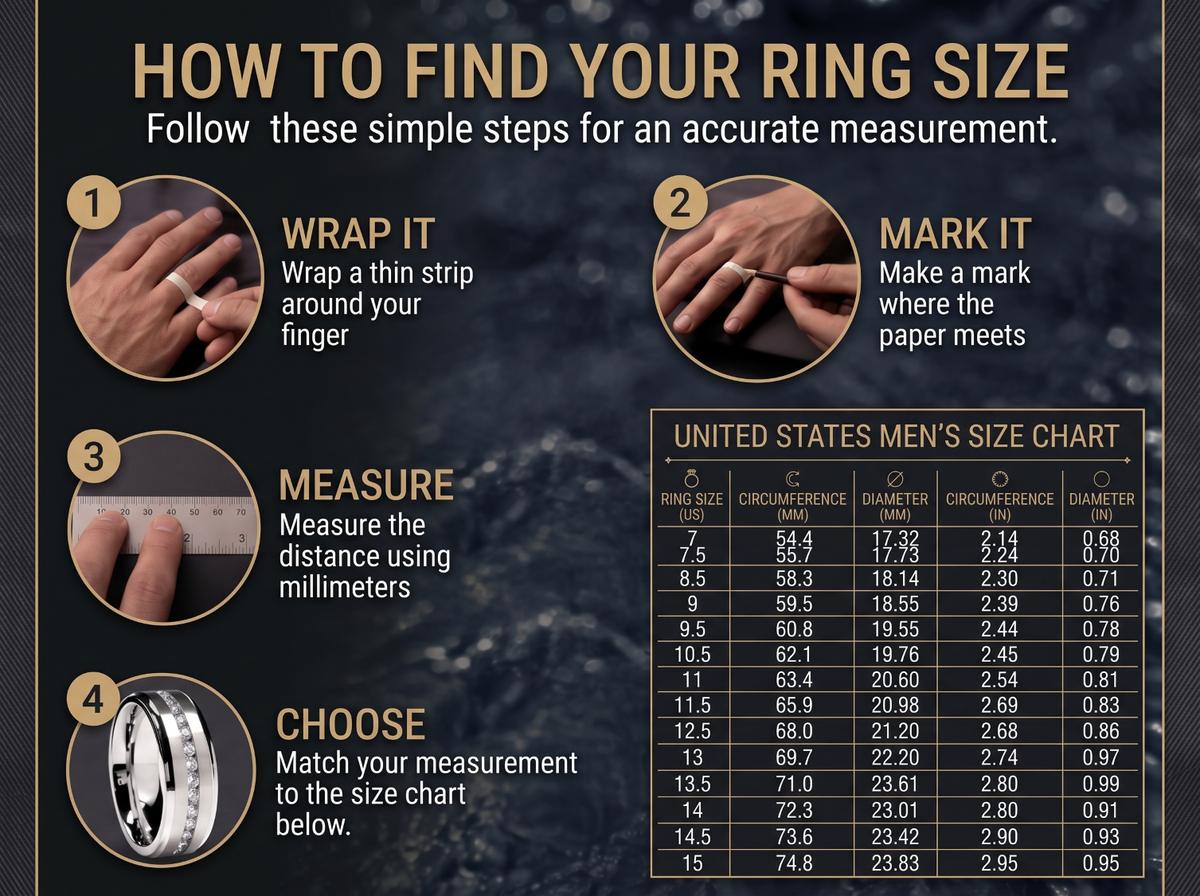 7MM Men's Eternity Titanium Ring Wedding Band with Cubic Zirconia CZ sizes 5 to 13