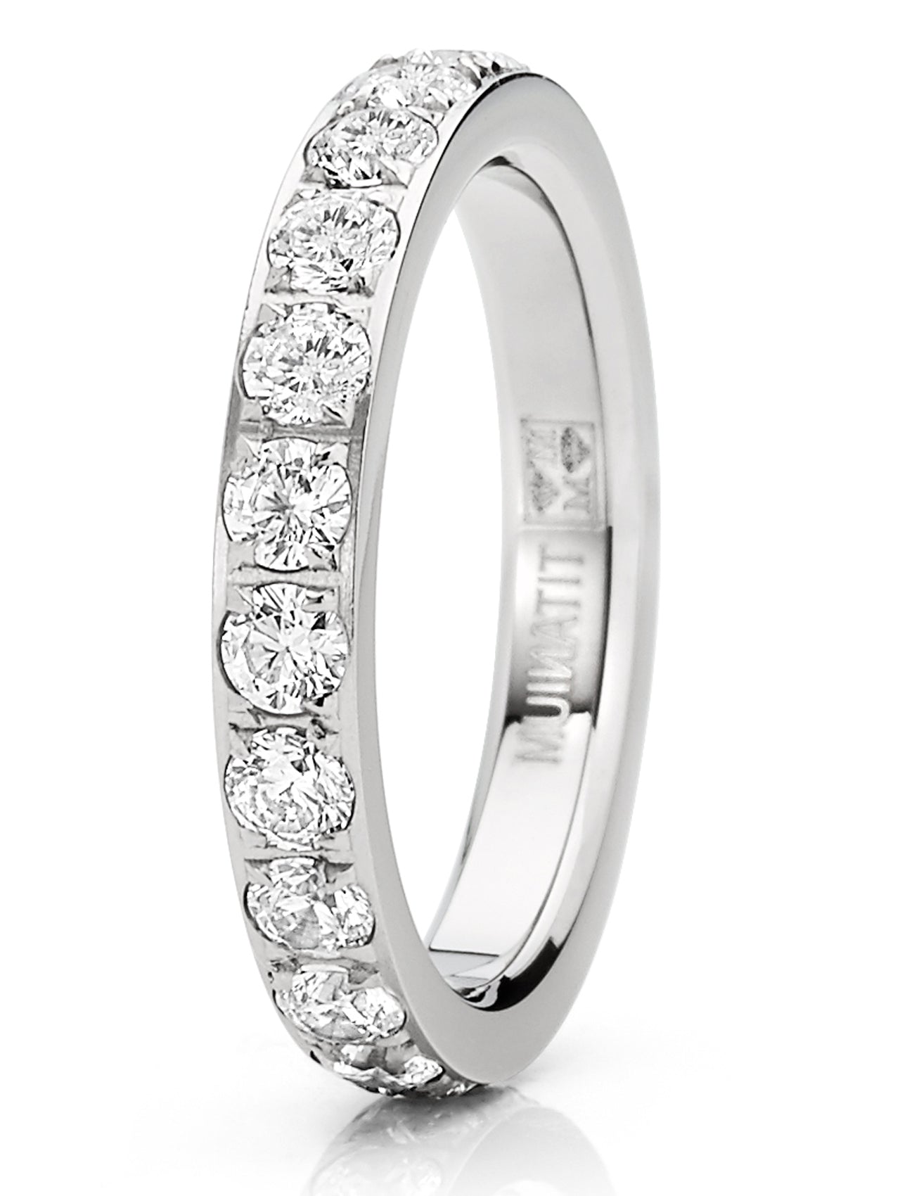 Women's 3MM Ladies Titanium Eternity Engagement Band Wedding Ring Pave Set Cubic Zirconia Sz 4-9
