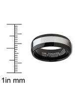 Men's 8MM TwoTone Tungsten Carbide Ring Wedding Band sizes 5-15