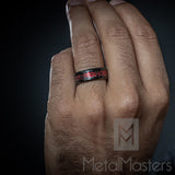 Men's Dragon Tungsten Ring Wedding Band Black Red Carbon Fiber Comfort-Fit 8MM