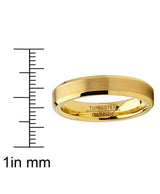 Tungsten Carbide Ring Goldtone Wedding Band Men Women Comfort-Fit 4MM