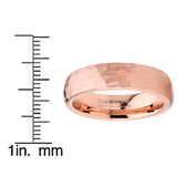 Men's Tungsten Carbide Wedding Band Ring Hammered Rosegold-Tone Comfort-Fit 6MM Unisex
